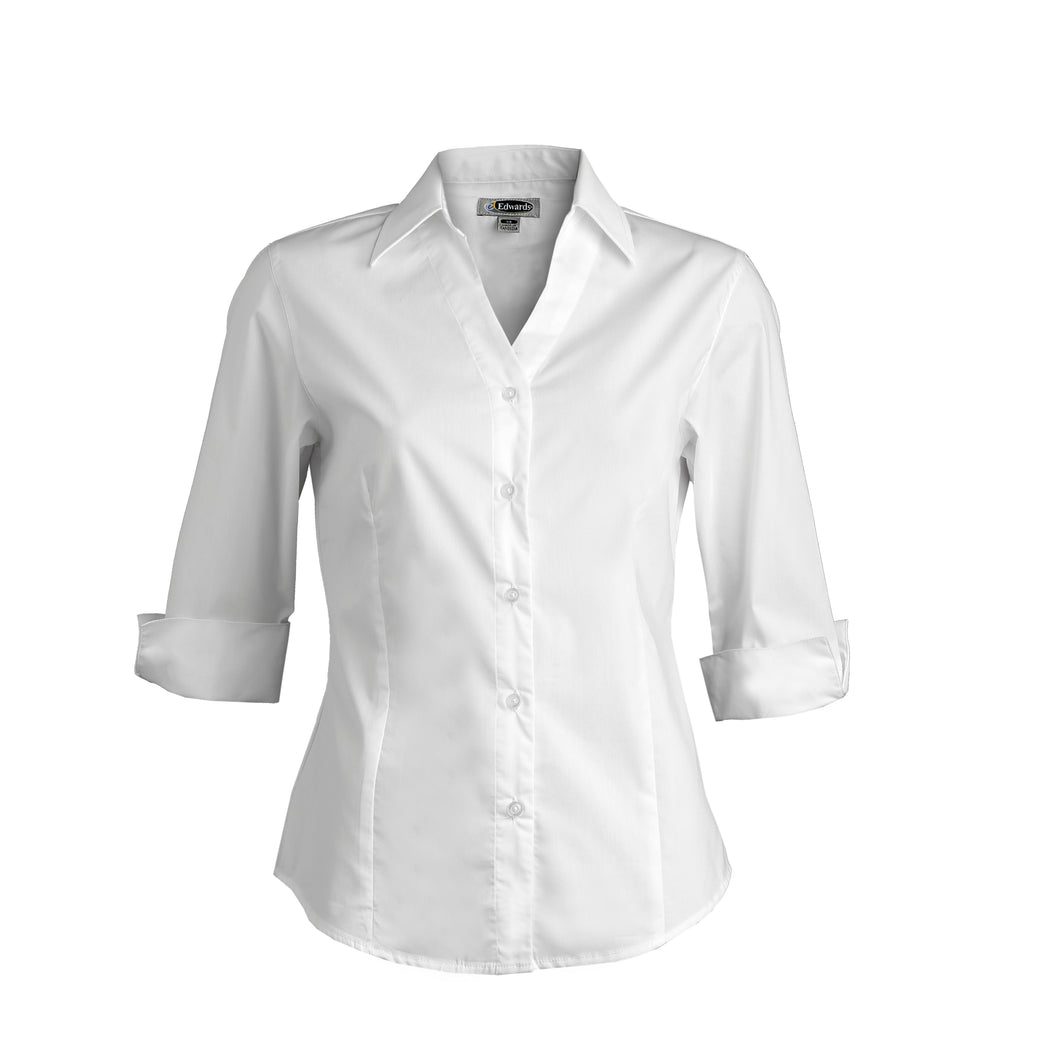 Ladies Stretch Broadcloth Blouse (Blank)