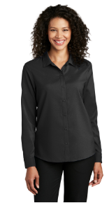 Port Ladies Long Sleeve Staff Shirt (Blank)