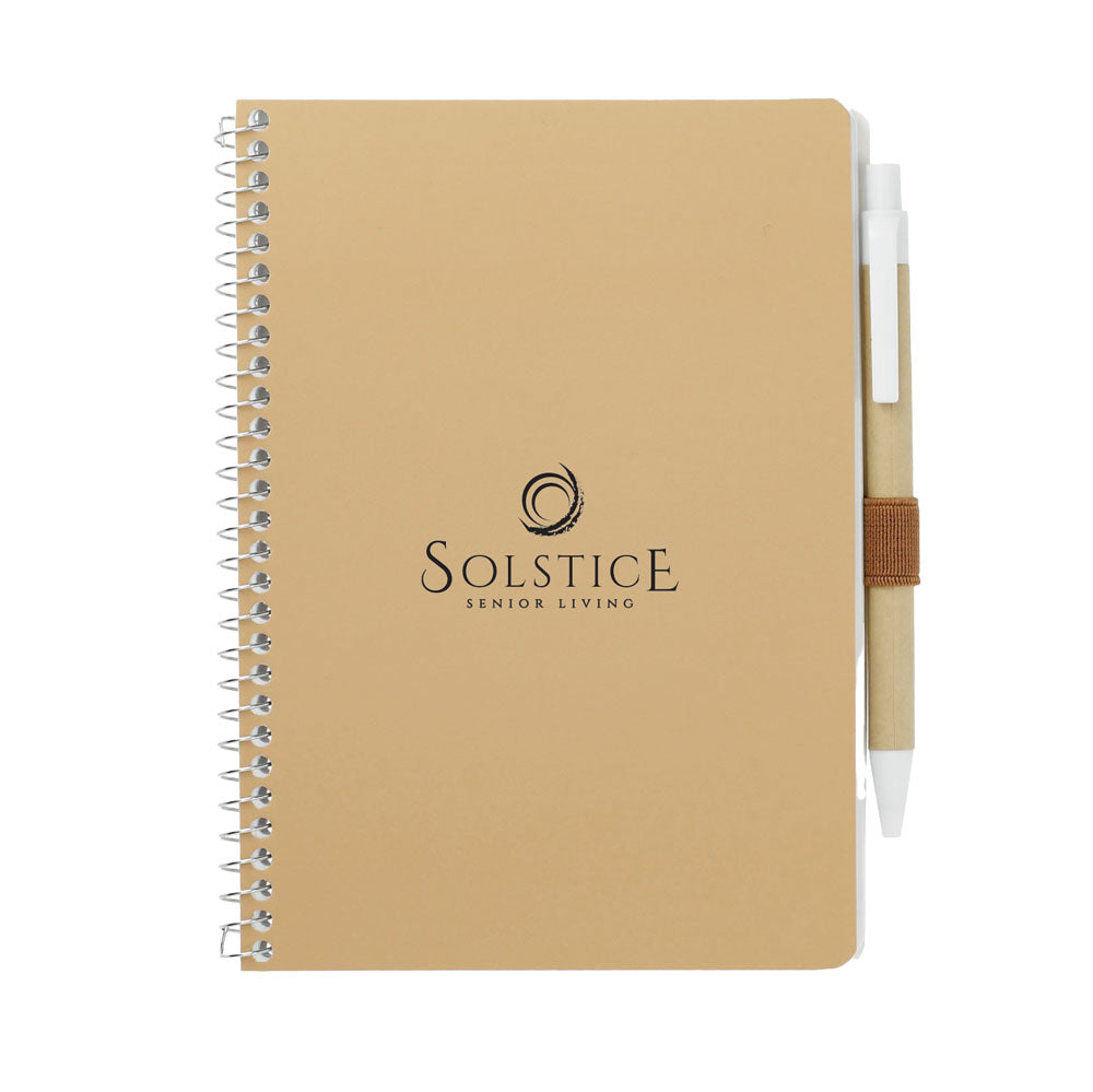 5” x 7” FSC® Mix Spiral Notebook with Pen : MOQ 300- $2.55