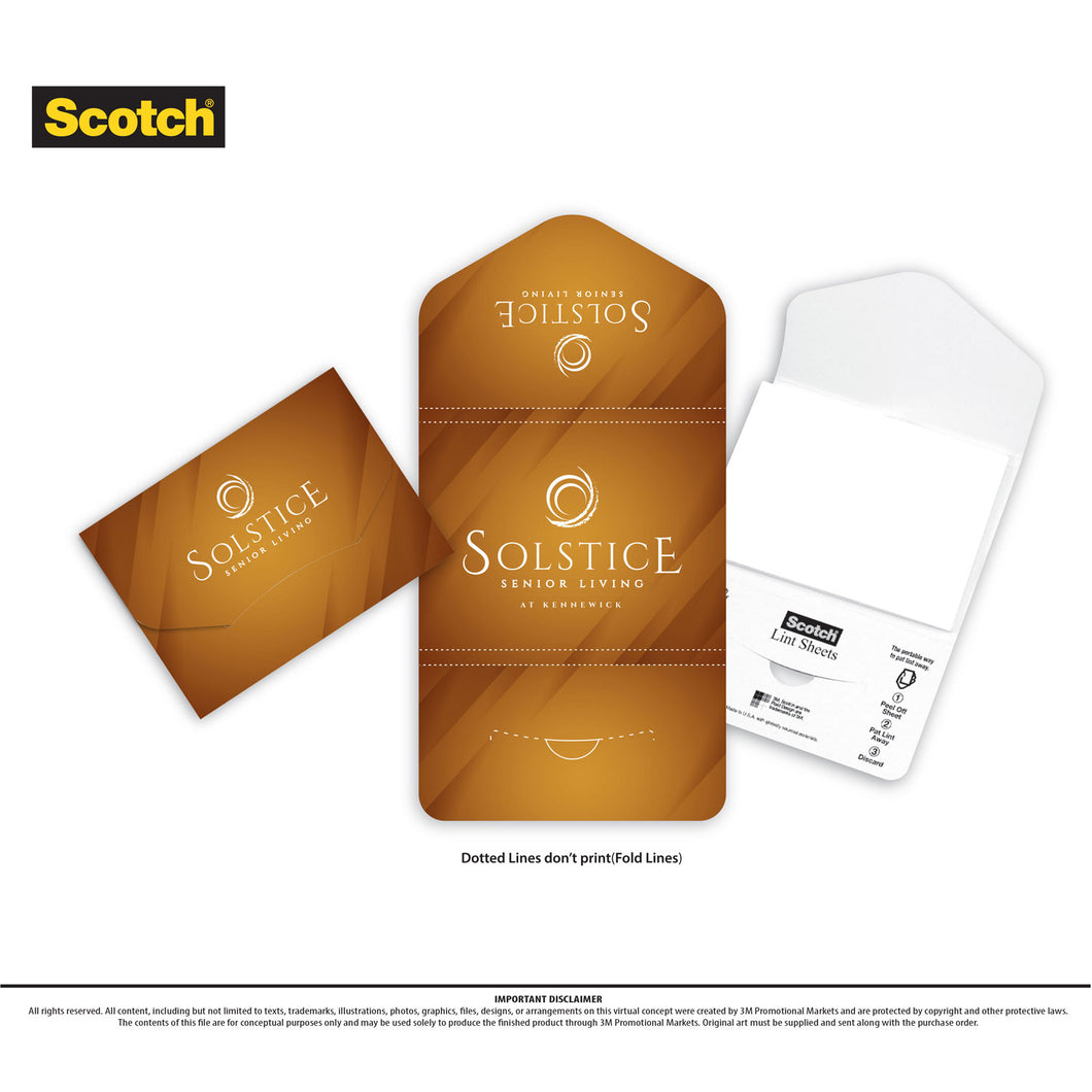 Scotch Lint Sheet Packets: MOQ 500 - $1.95