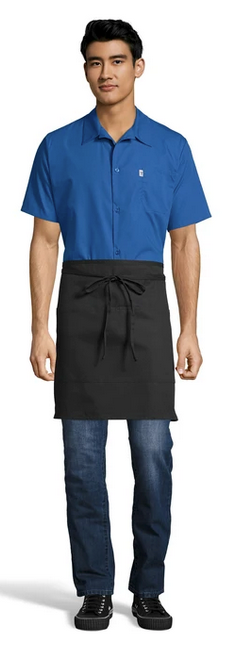 Half Waist Pocket Bistro Apron-Black